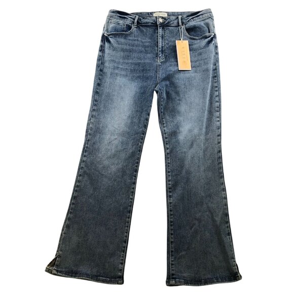 NWT Risen Jeans Womens Felecia Jeans Size 3XL High Rise Straight Leg Casual Blue - Picture 1 of 16